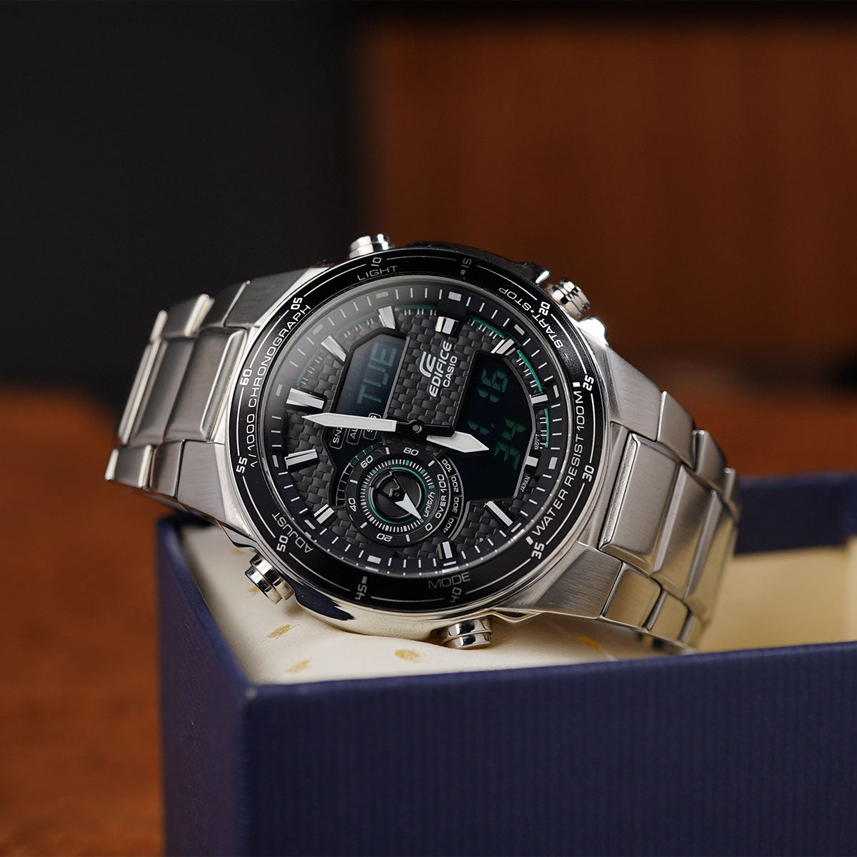 Casio Edifice EFA 131D 1A2 Stainless Steel Case Digital Dial - Horology Story Youtube Store