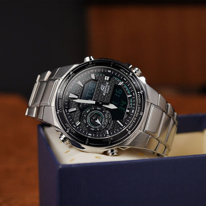 Casio Edifice EFA 131D 1A2 Stainless Steel Case Digital Dial - Horology Story Youtube Store