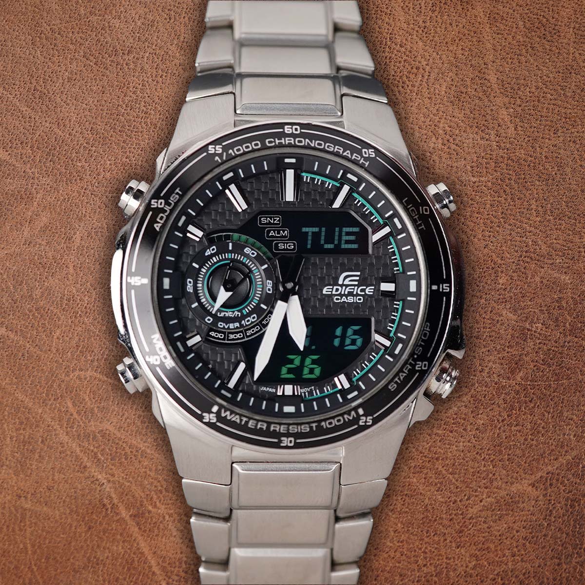 Casio Edifice EFA 131D 1A2 Stainless Steel Case Digital Dial - Horology Story Youtube Store