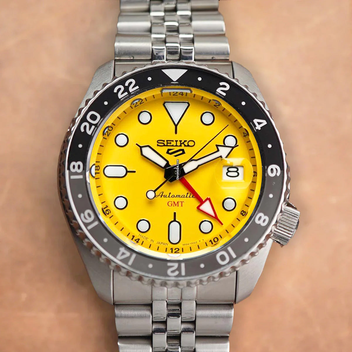 Seiko 5 Sports GMT SSK017K1 Yellow Dial USA Exclusive Edition