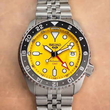 Seiko 5 Sports GMT SSK017K1 Yellow Dial USA Exclusive Edition