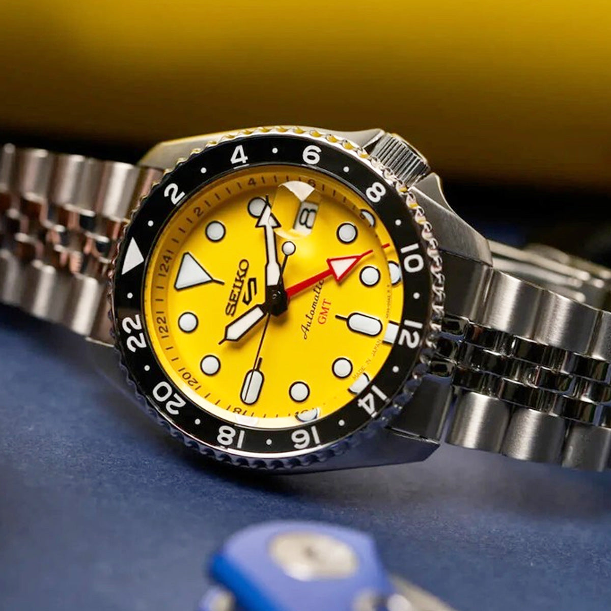 Seiko 5 Sports GMT SSK017K1 Yellow Dial USA Exclusive Edition