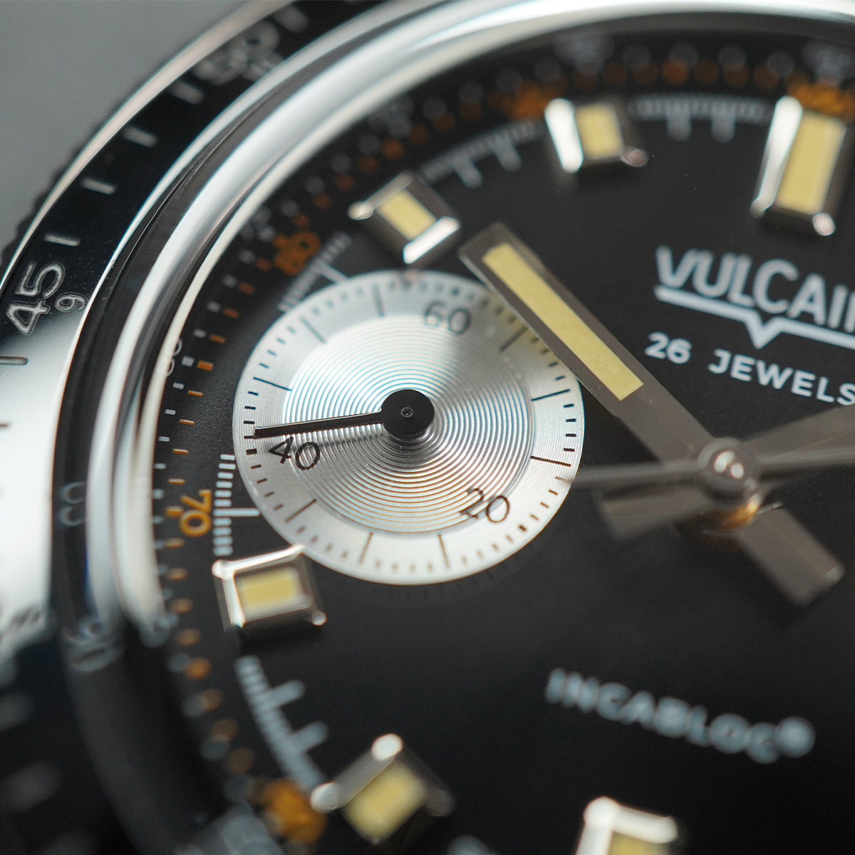 Vulcain Skindiver Chronograph Black Dial On Bracelet
