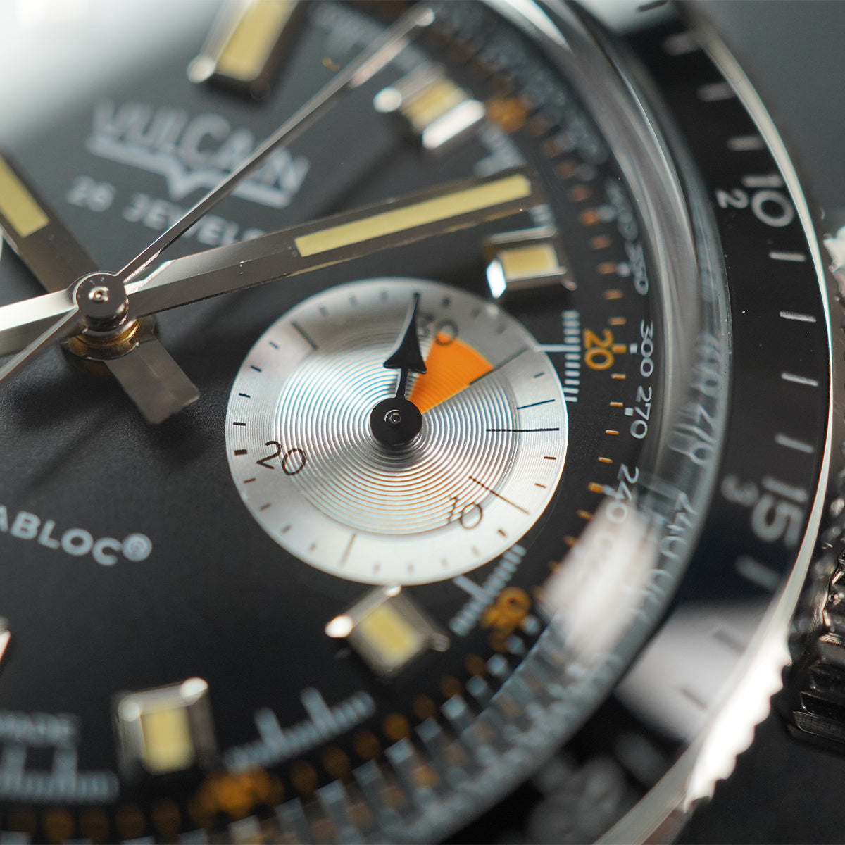Vulcain Skindiver Chronograph Black Dial On Bracelet