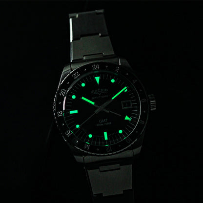 Vulcain Skindiver GMT - Black Luminova Beige