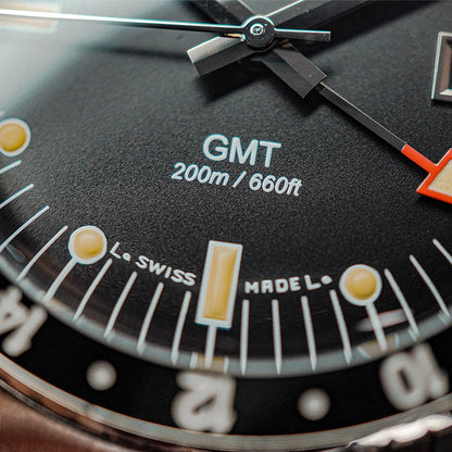 Vulcain Skindiver GMT - Black Luminova Beige