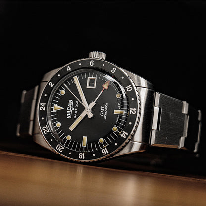 Vulcain Skindiver GMT - Black Luminova Beige