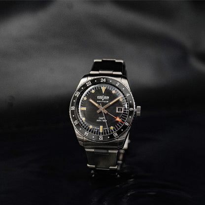 Vulcain Skindiver GMT - Black Luminova Beige