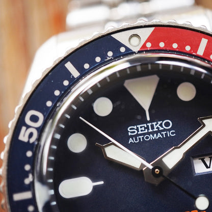 Seiko SKX009 Pepsi Top Hat Sapphire Crystal Mod (Watch Only)