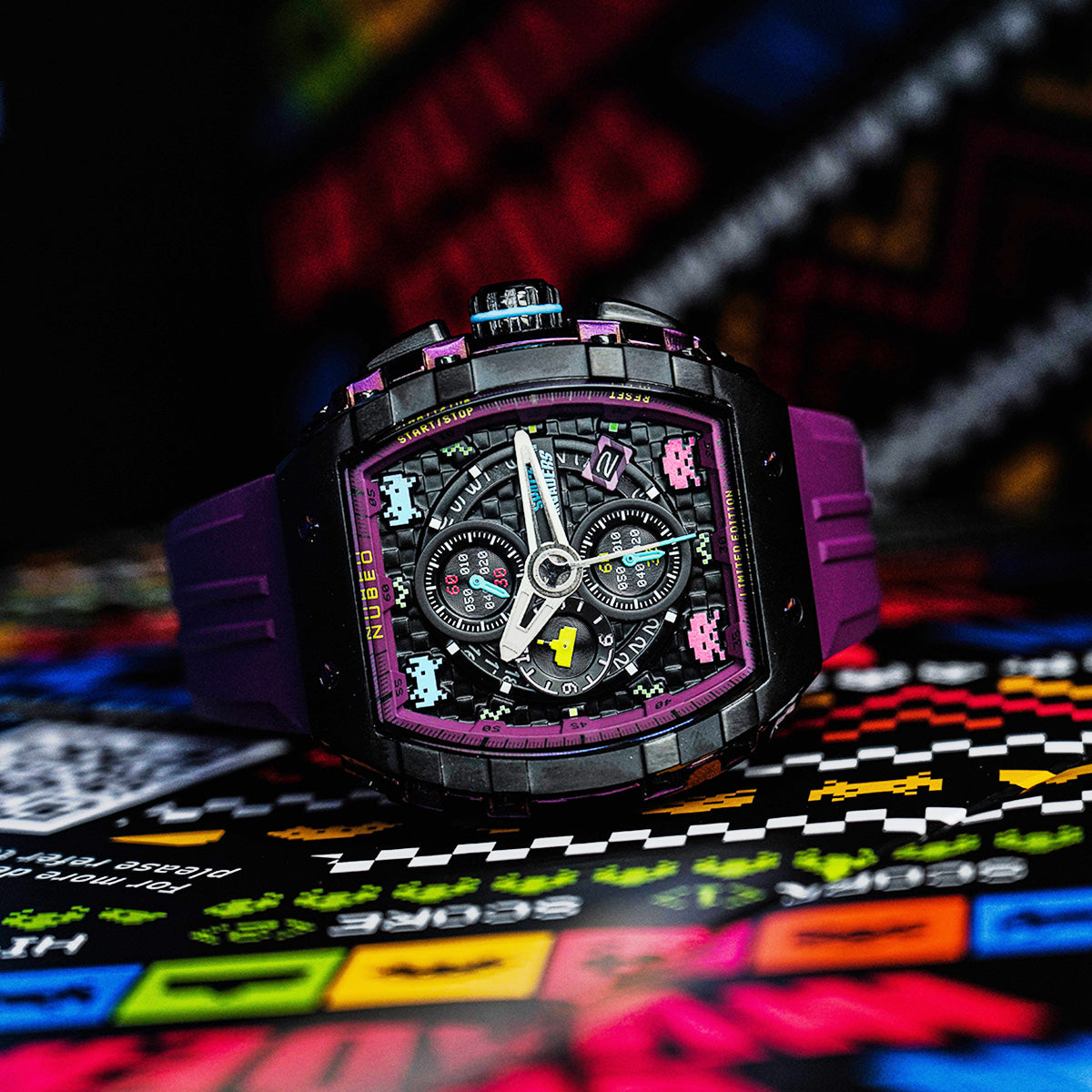 Nubeo Magellan Chronograph Space Invaders LTD Nebula Purple