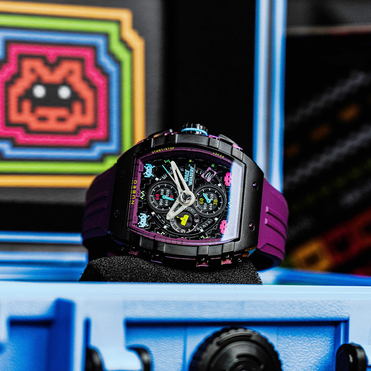 Nubeo Magellan Chronograph Space Invaders LTD Nebula Purple