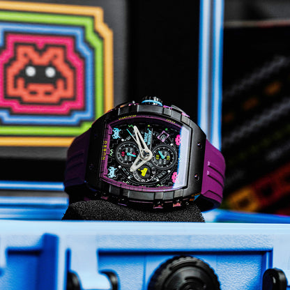 Nubeo Magellan Chronograph Space Invaders LTD Nebula Purple