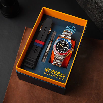 Spinnaker Dumas GMT Cobalt Crimson - Horology Story Youtube Store