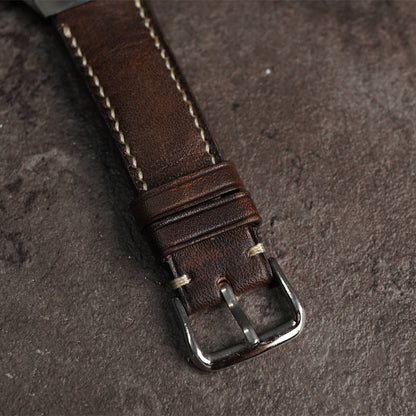 Timex Q TW2V42700 Panda Chronograph Black Dial Black Leather Strap