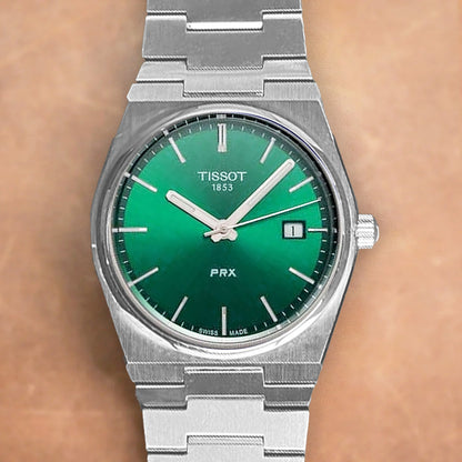 Tissot PRX 40mm T137.410.11.091.00 Quartz Green Dial on Bracelet