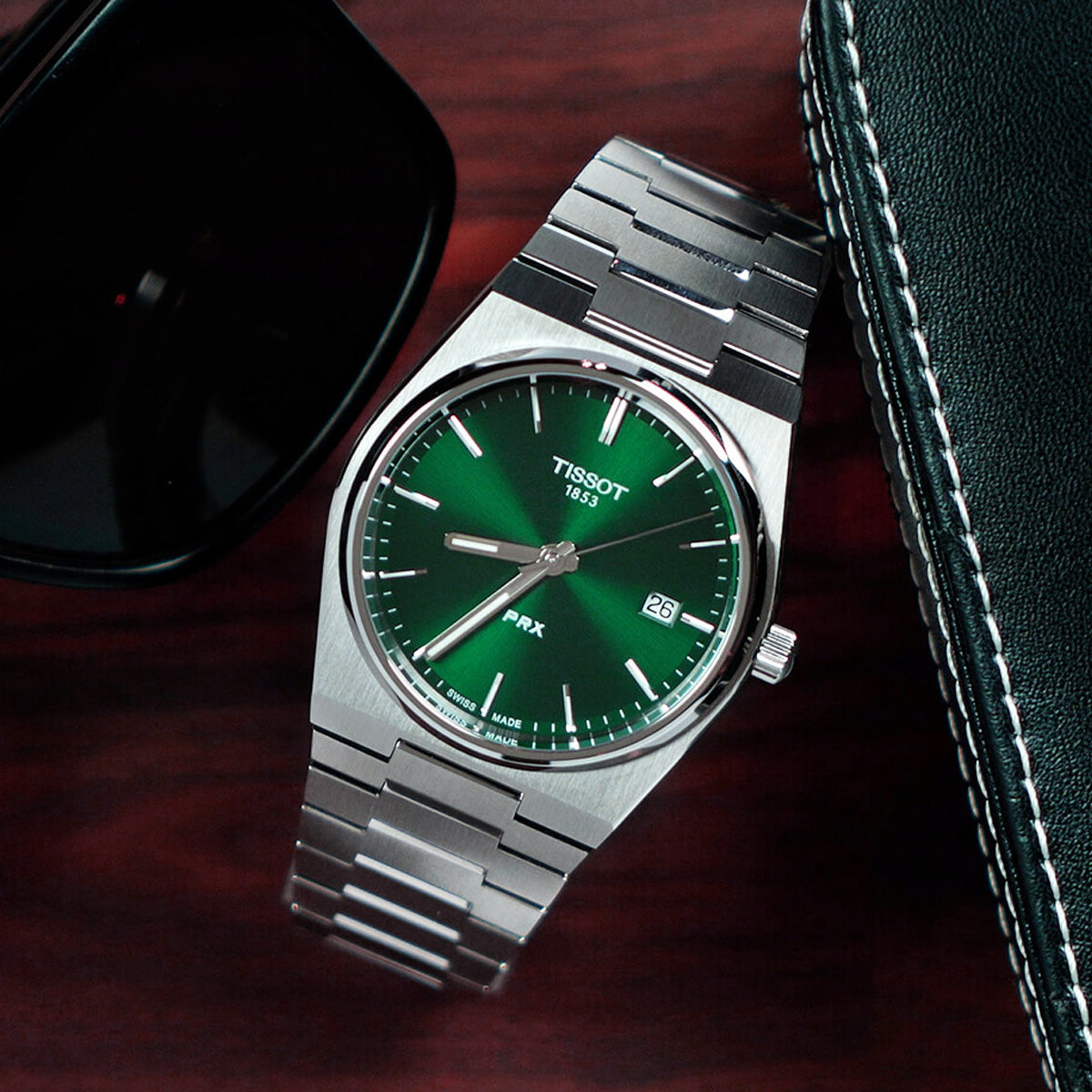 Tissot PRX 40mm T137.410.11.091.00 Quartz Green Dial on Bracelet