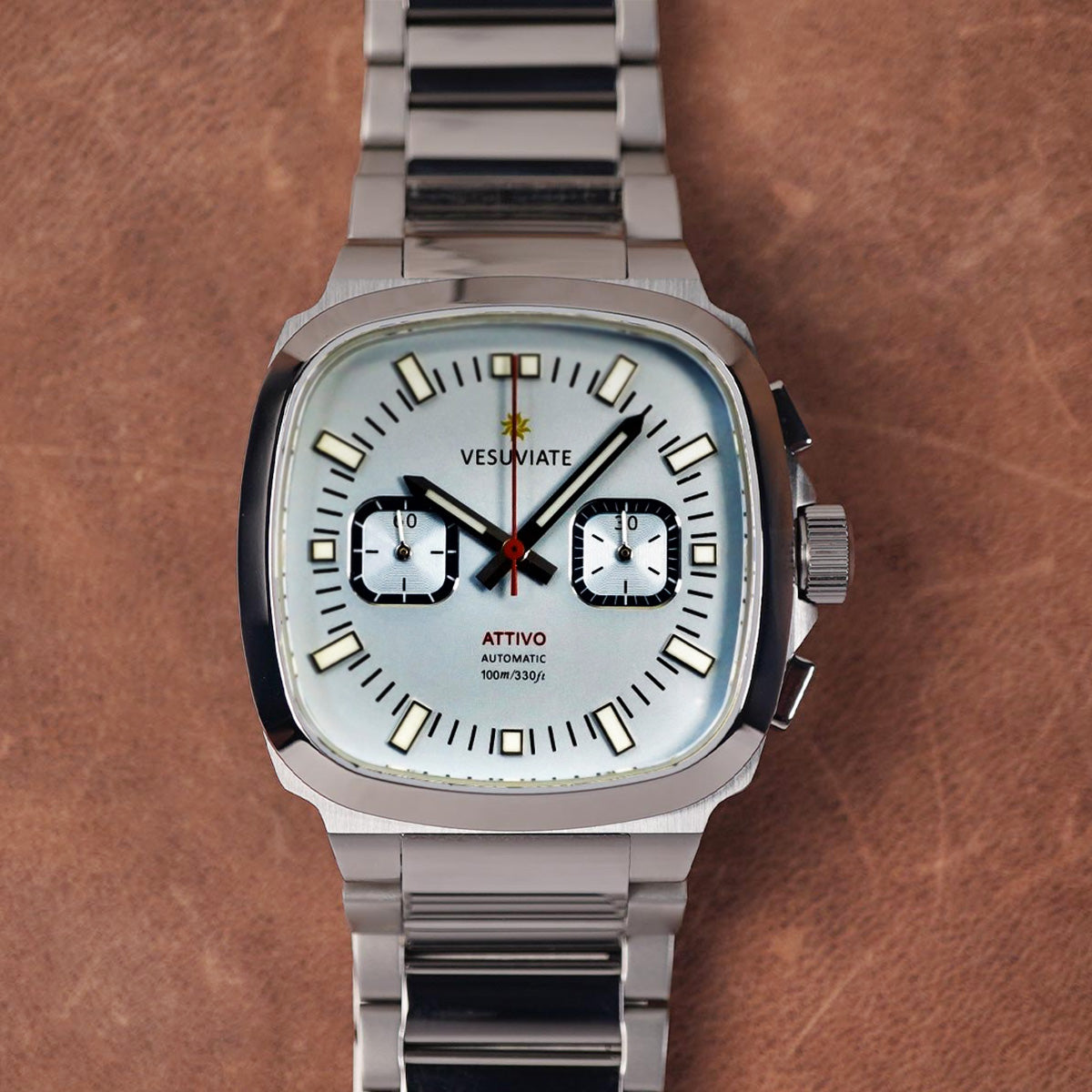 Vesuviate Attivo Chrono 39mm Pastel Blue Dial Automatic - Horology Story Youtube Store