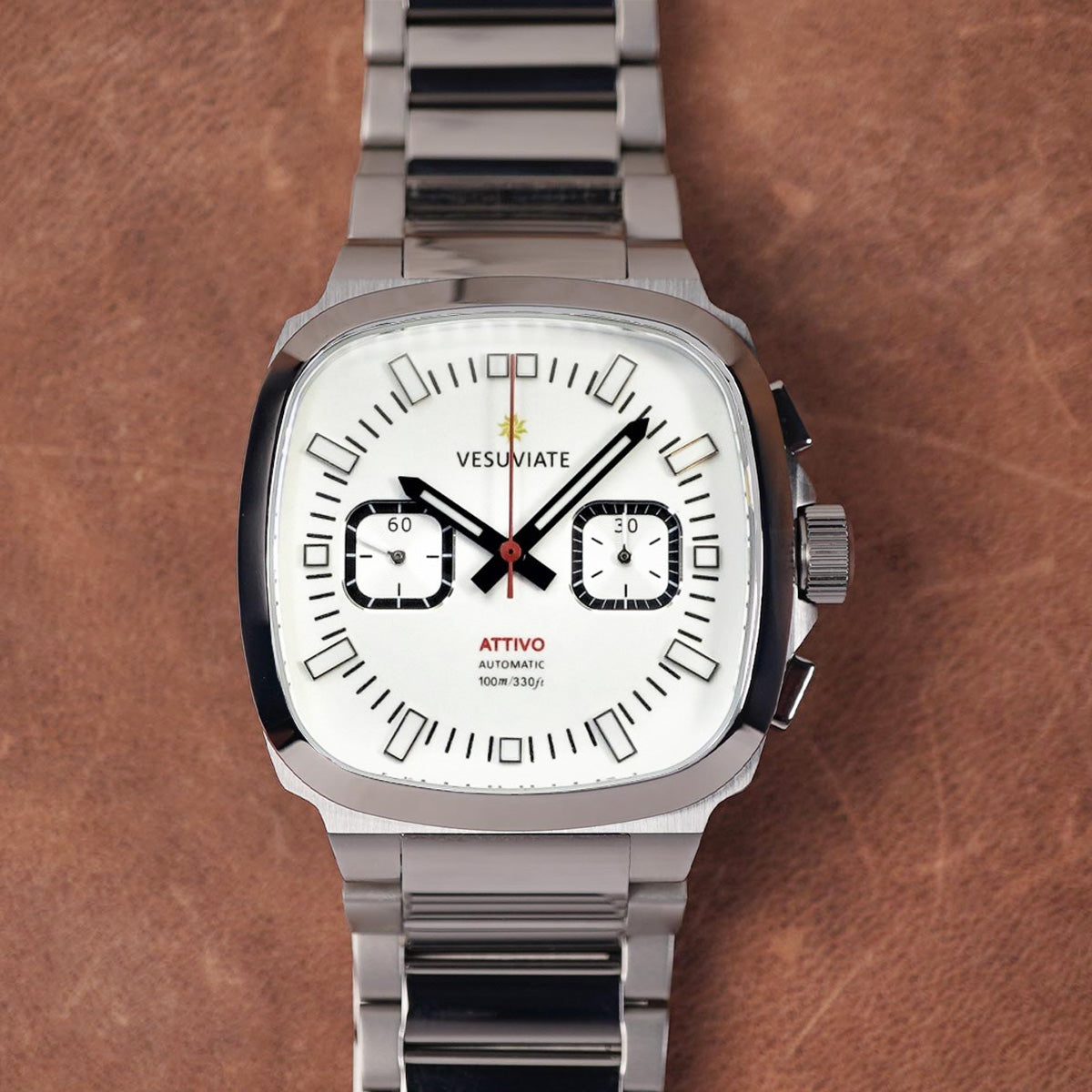 Vesuviate Attivo Chrono 39mm White Lume Dial Automatic - Horology Story Youtube Store