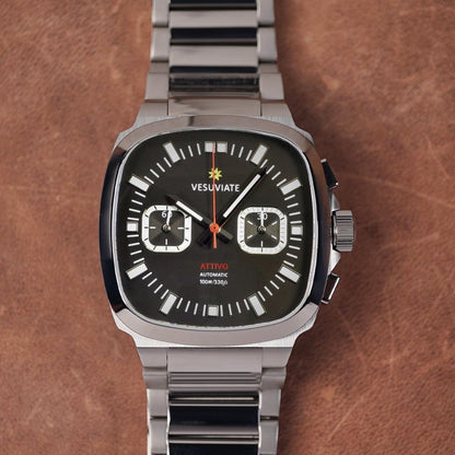 Vesuviate Attivo Chrono 39mm Black Dial Automatic - Horology Story Youtube Store