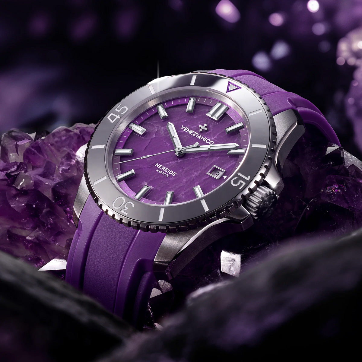 Venezianico Nereide 42mm Ametista 4521545 Purple Dial - Horology Story Youtube Store