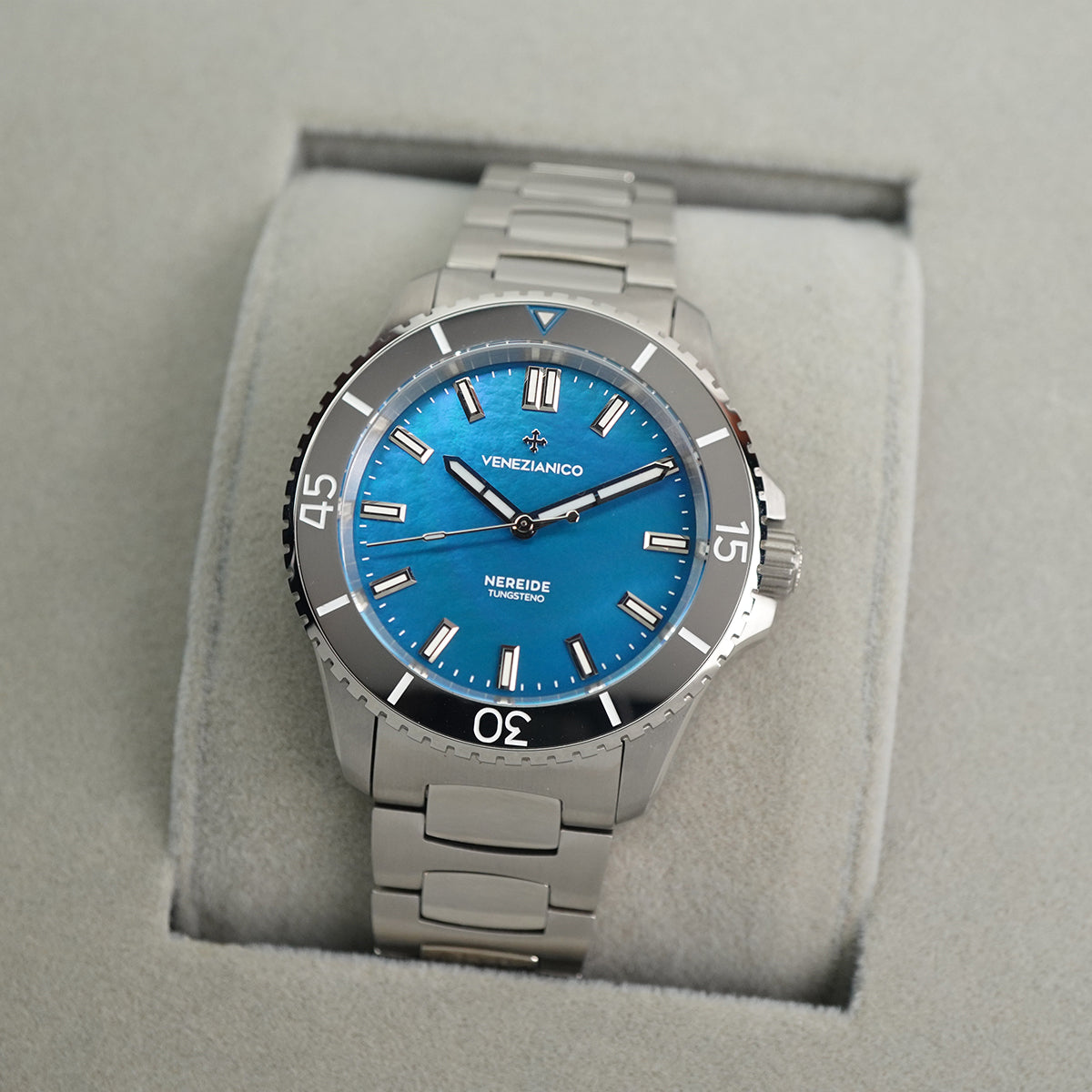 Venezianico Nereide 39mm Tungsteno 3121541C Blue MOP Dial - Horology Story Youtube Store