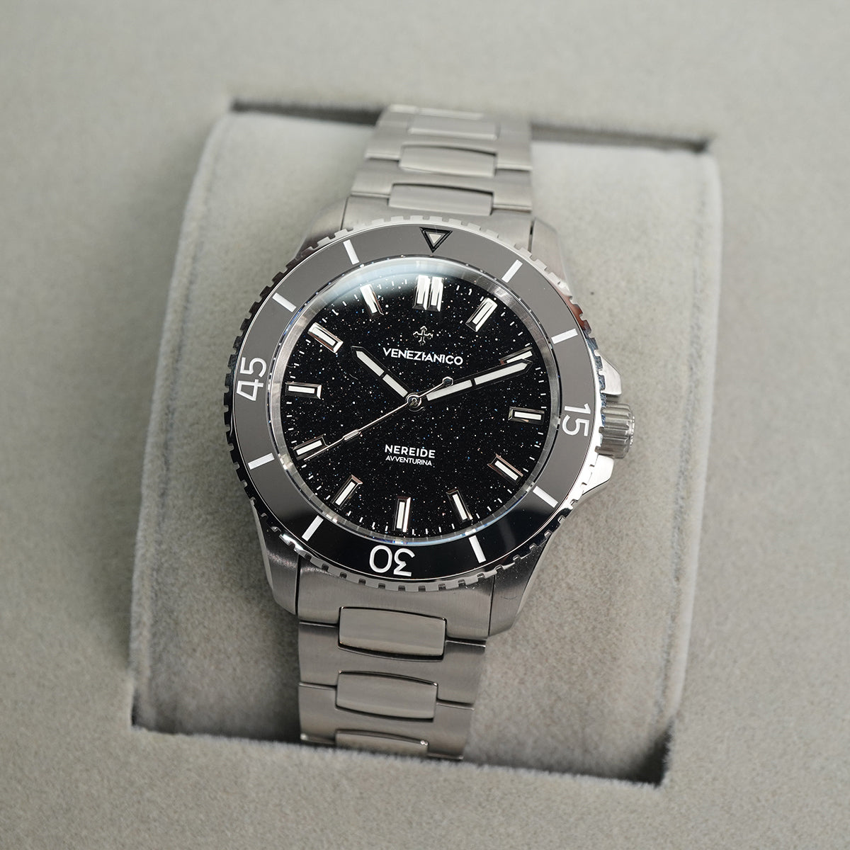 Venezianico Nereide 39mm Avventurina Nera - 3121550C