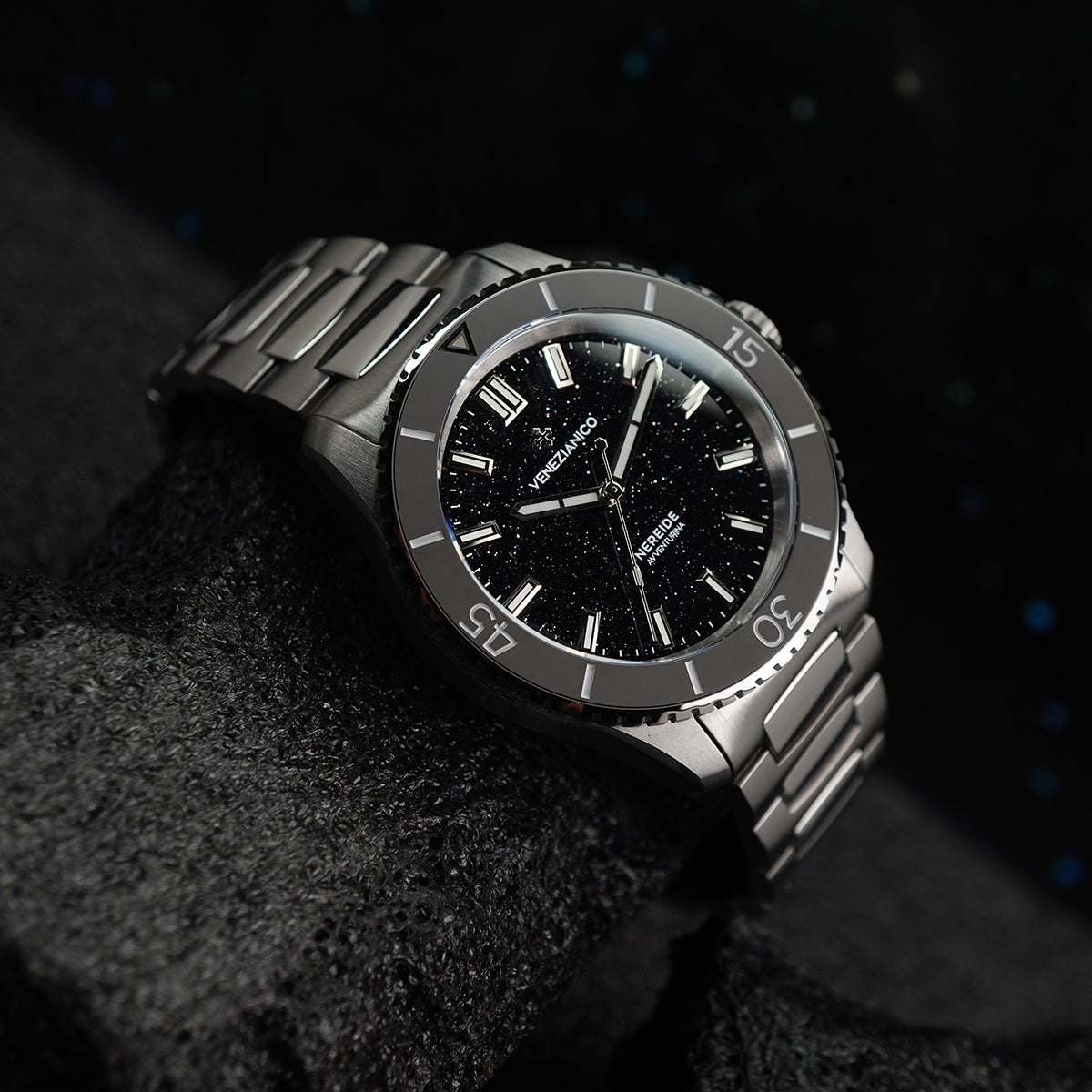 Venezianico Nereide 39mm Avventurina Nera - 3121550C