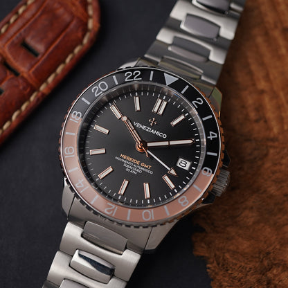 Venezianico Nereide GMT 39mm 3521504C Black Brown - Horology Story Youtube Store