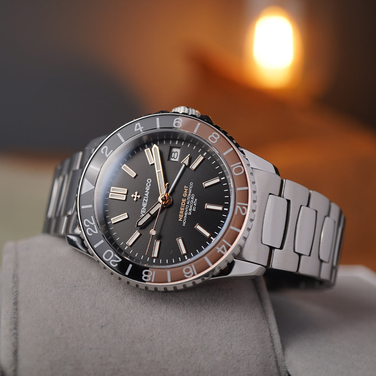 Venezianico Nereide GMT 39mm 3521504C Black Brown - Horology Story Youtube Store