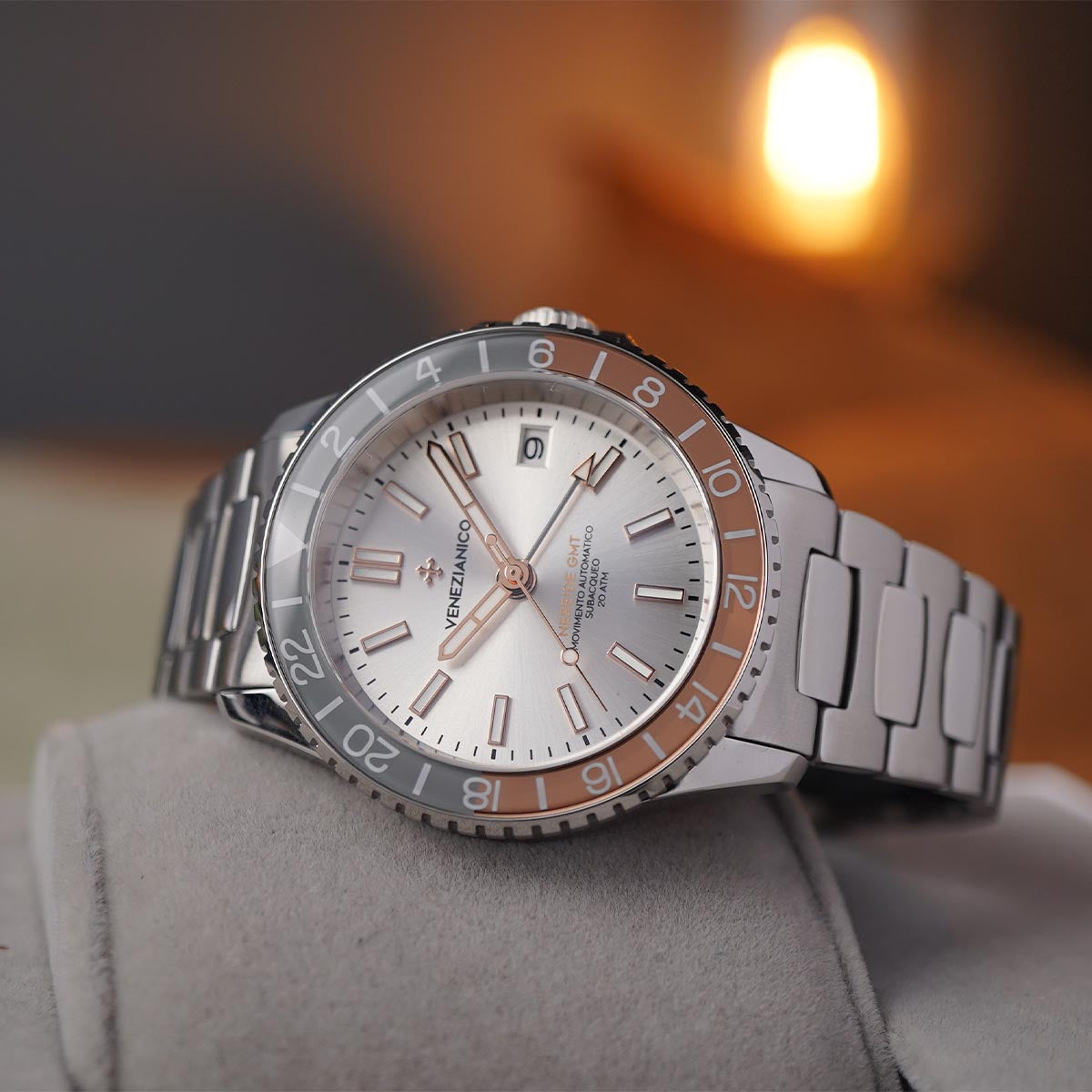 Venezianico Nereide GMT 39mm 3521503C Gray Brown - Horology Story Youtube Store