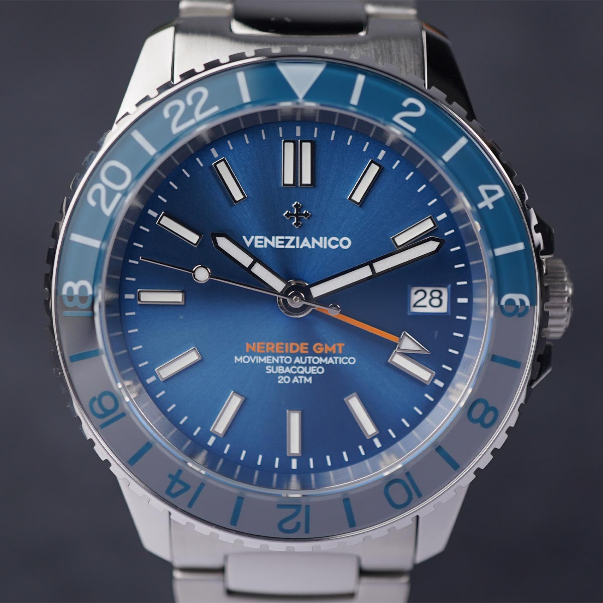 Venezianico Nereide GMT 39mm 3521502C Blue Silver - Horology Story Youtube Store