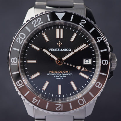 Venezianico Nereide GMT 39mm 3521504C Black Brown - Horology Story Youtube Store