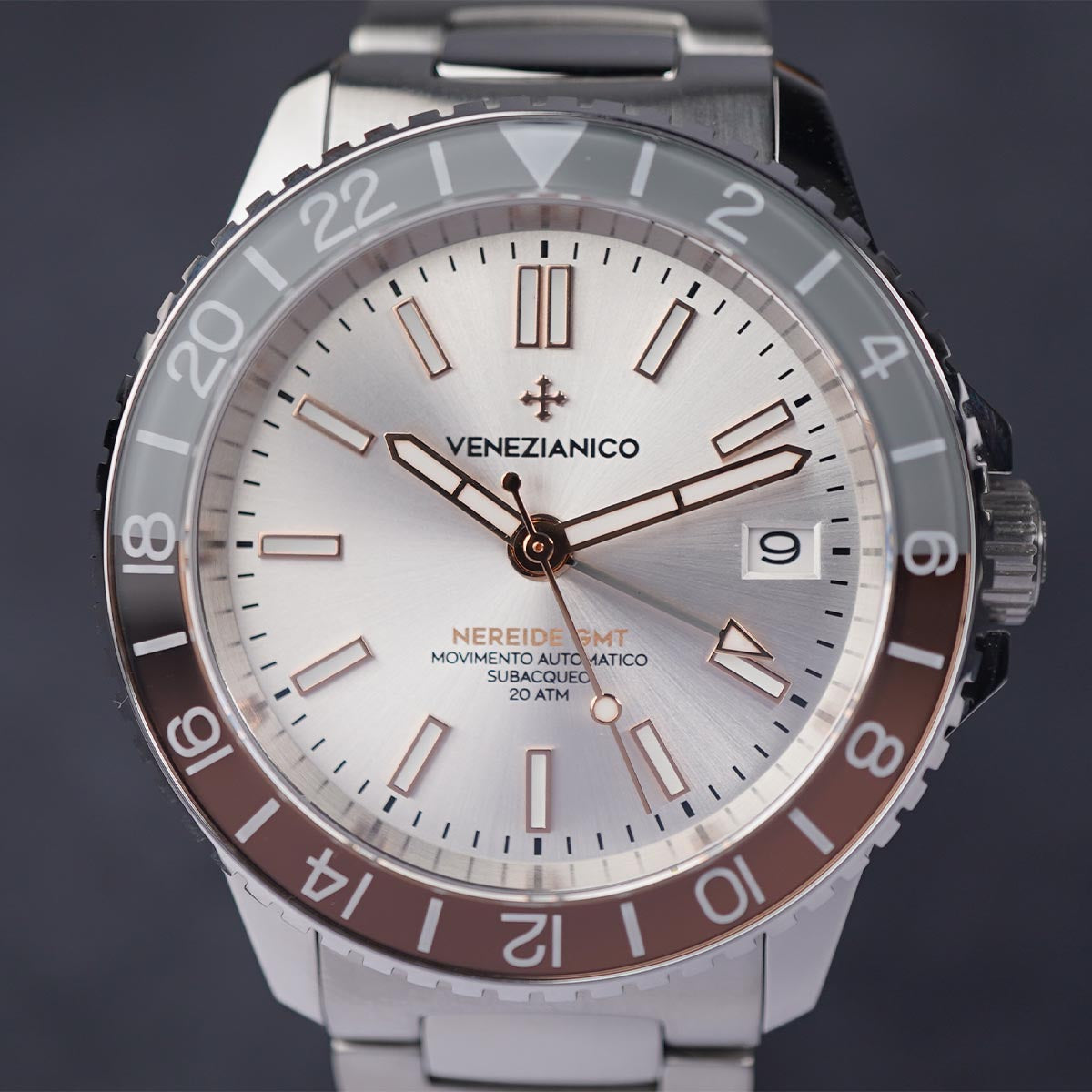 Venezianico Nereide GMT 39mm 3521503C Gray Brown - Horology Story Youtube Store