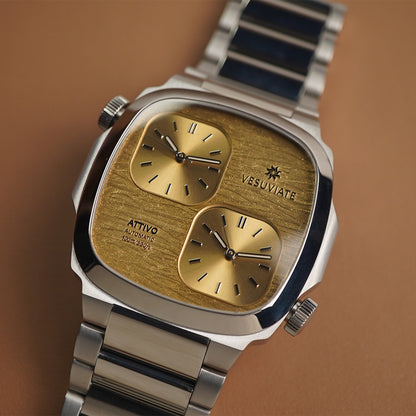 Vesuviate Attivo-Duplex 39mm Yellow Gold Dual Dial - Horology Story Youtube Store