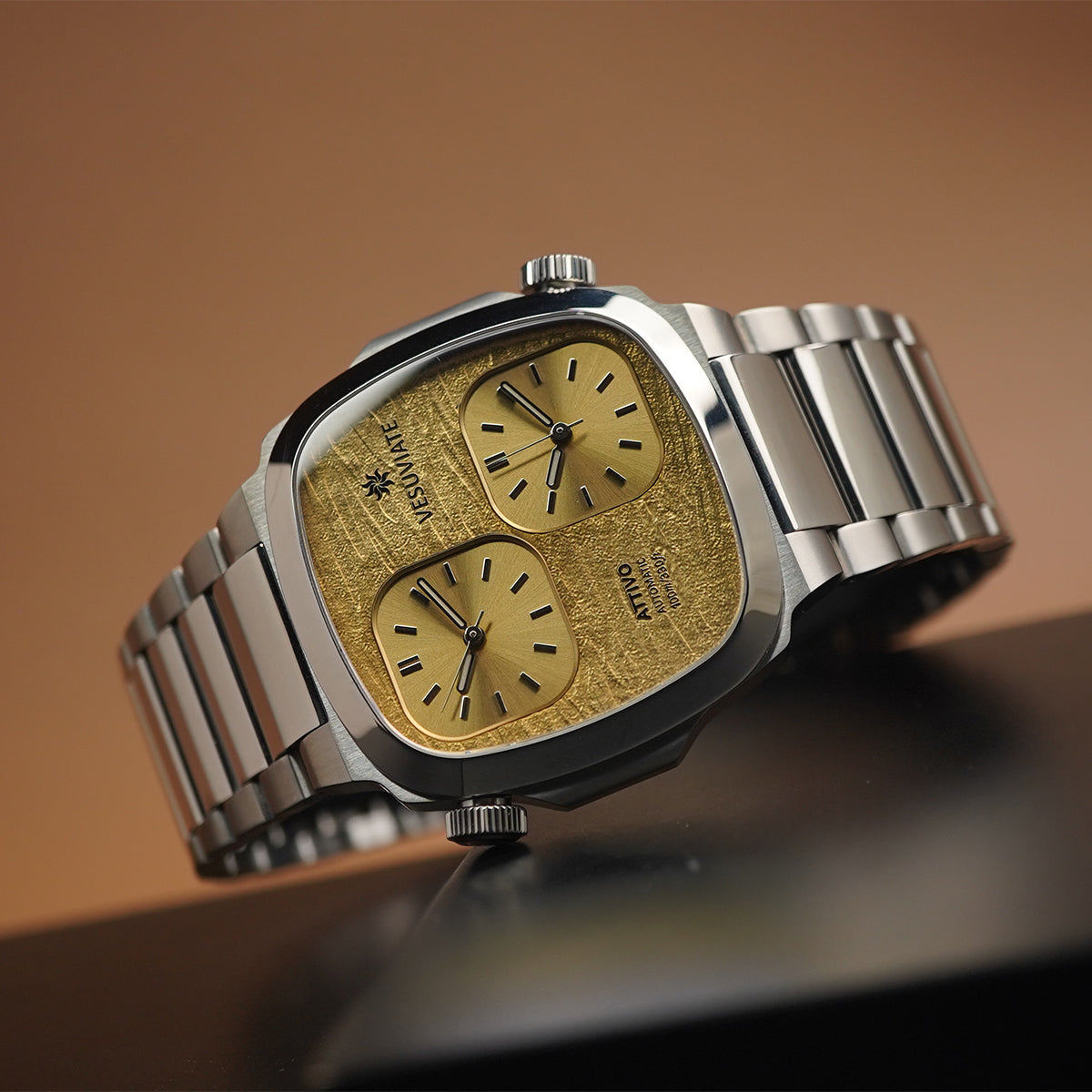Vesuviate Attivo-Duplex 39mm Yellow Gold Dual Dial - Horology Story Youtube Store