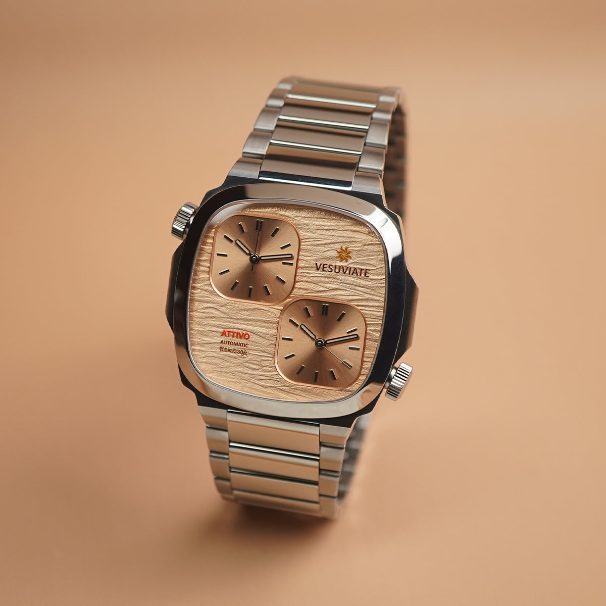 Vesuviate Attivo-Duplex 39mm Rose Gold Dual Dial - Horology Story Youtube Store