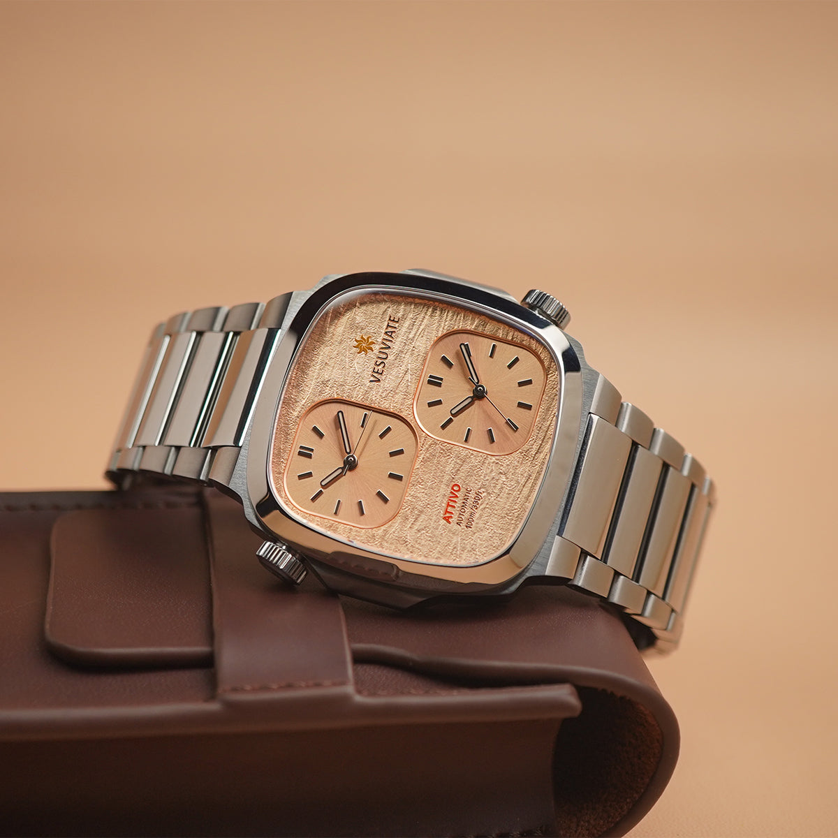 Vesuviate Attivo-Duplex 39mm Rose Gold Dual Dial - Horology Story Youtube Store