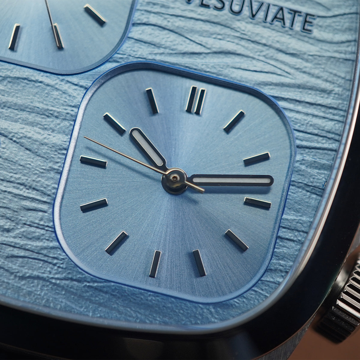Vesuviate Attivo-Duplex 39mm Cyan Blue Dual Dial - Horology Story Youtube Store