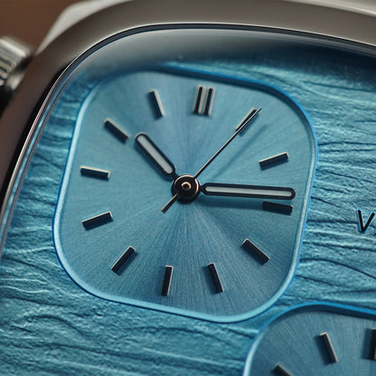 Vesuviate Attivo-Duplex 39mm Pastel Blue Dual Dial - Horology Story Youtube Store