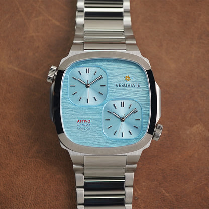 Vesuviate Attivo-Duplex 39mm Pastel Blue Dual Dial - Horology Story Youtube Store