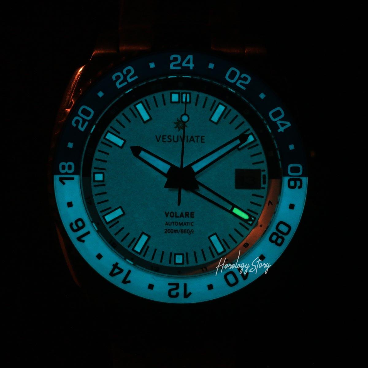 Vesuviate Volare 41mm GMT White Lumed Dial - Horology Story Youtube Store