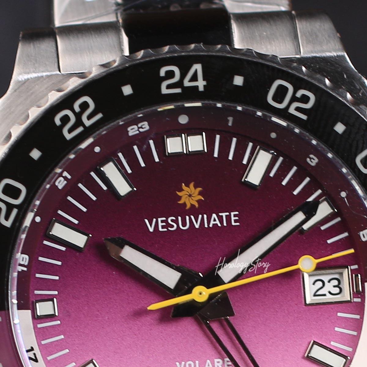Vesuviate Volare 41mm GMT Purple Dial - Horology Story Youtube Store