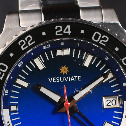 Vesuviate Volare 41mm GMT Blue Dial - Horology Story Youtube Store