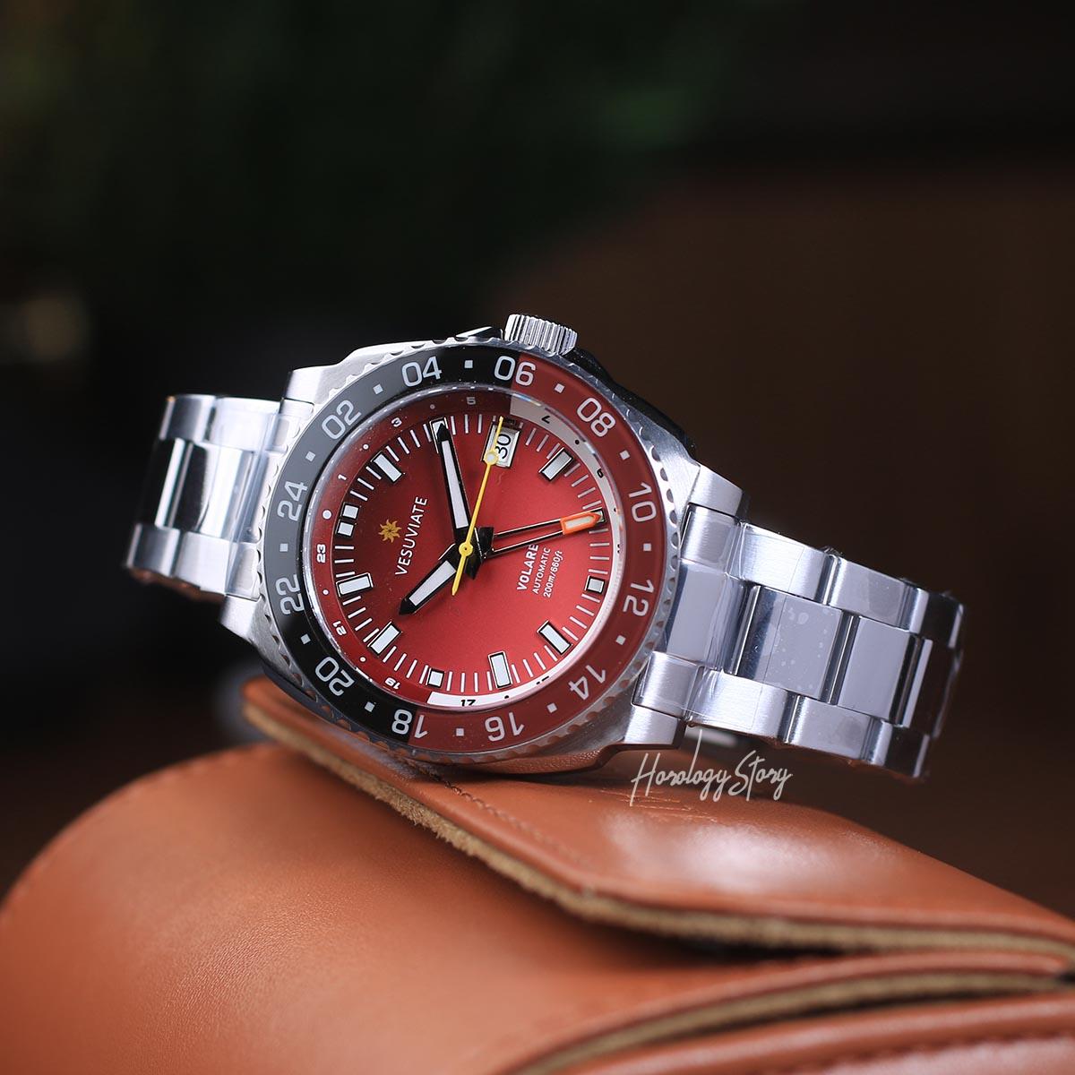 Vesuviate Volare 41mm GMT Red Dial - Horology Story Youtube Store