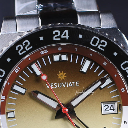 Vesuviate Volare 41mm GMT Brown Dial - Horology Story Youtube Store