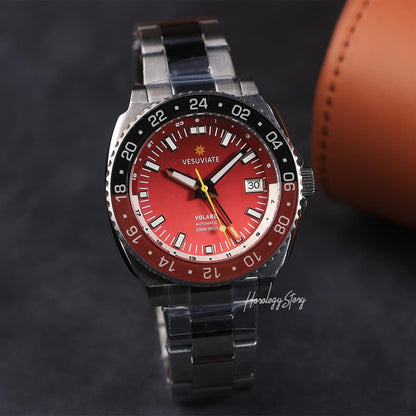 Vesuviate Volare 41mm GMT Red Dial - Horology Story Youtube Store