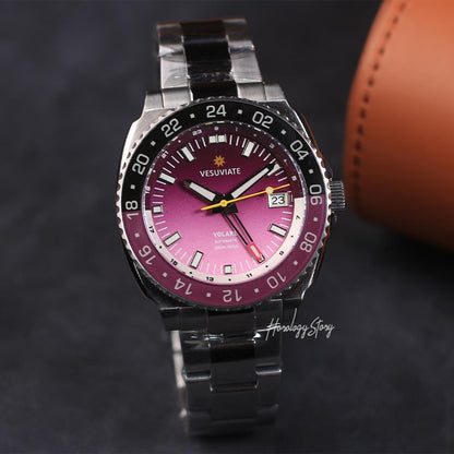 Vesuviate Volare 41mm GMT Purple Dial - Horology Story Youtube Store