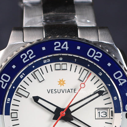 Vesuviate Volare 41mm GMT White Lumed Dial - Horology Story Youtube Store