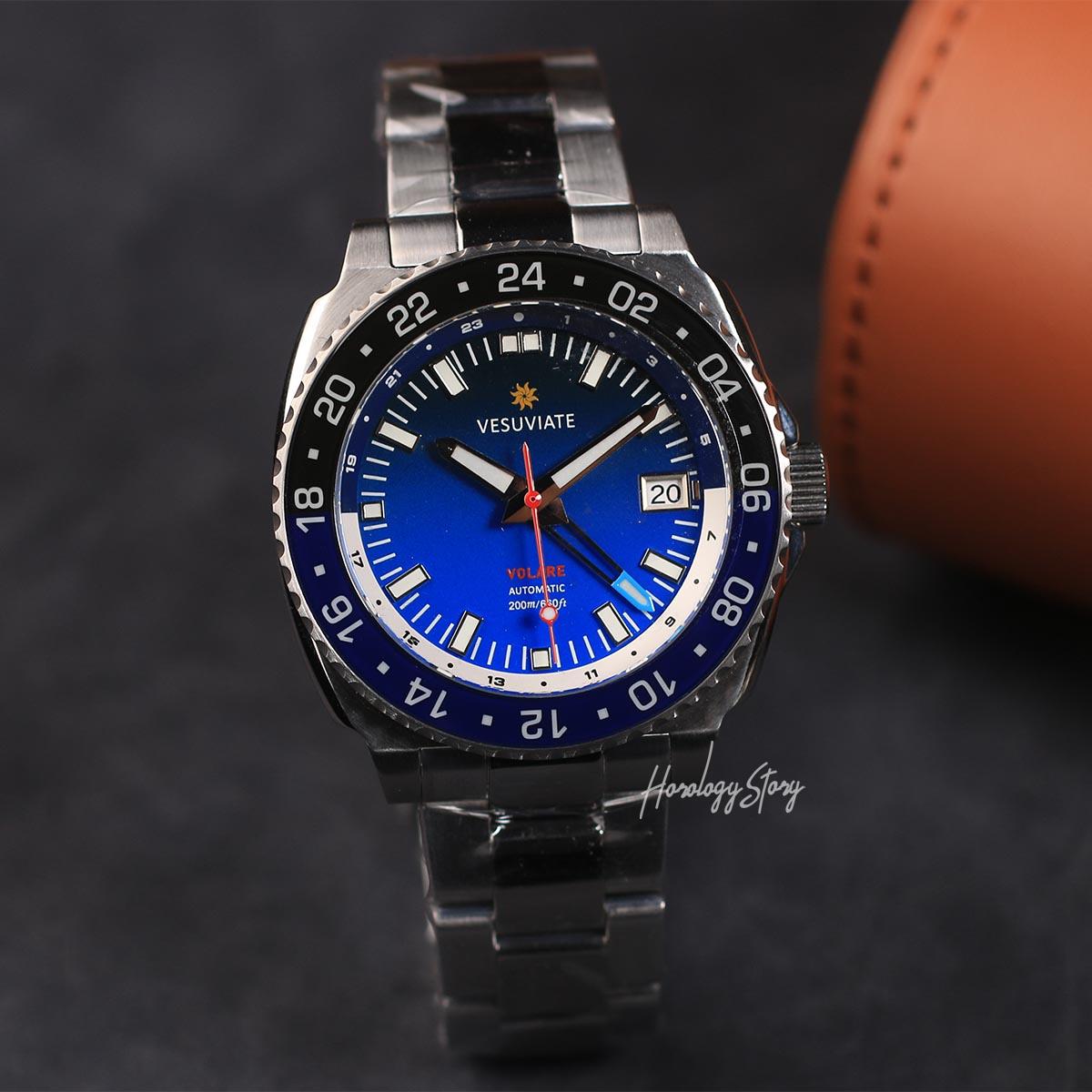 Vesuviate Volare 41mm GMT Blue Dial - Horology Story Youtube Store