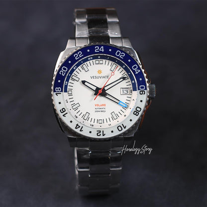 Vesuviate Volare 41mm GMT White Lumed Dial - Horology Story Youtube Store